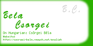 bela csorgei business card