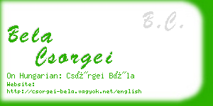 bela csorgei business card